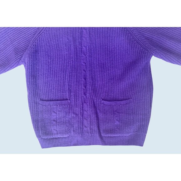 Vintage HUNTER'S GLEN Purple Cable Knit Pullover Sweater Sz Medium - Picture 4 of 8